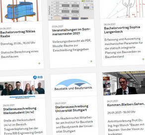 Screenshot der Newsseite