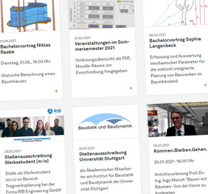 Screenshot der Newsseite